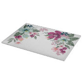 ガラスで熱帯の花を白に切る カッティングボード (角)