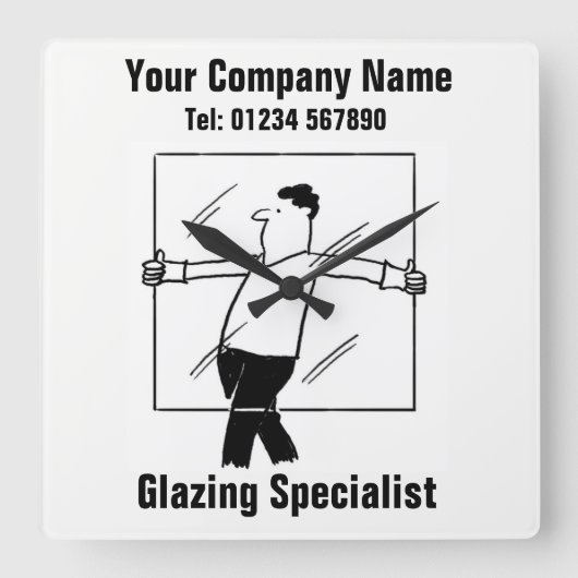 ガラスとガラスのオフィスの壁時計 スクエア壁時計 (正面)