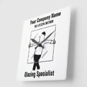 ガラスとガラスのオフィスの壁時計 スクエア壁時計 (傾斜)