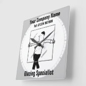 ガラスとガラスの漫画 スクエア壁時計 (傾斜)