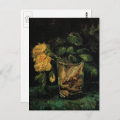 ガラスとバラ: Vincent vanゴッホ著 ポストカード (正面/裏面)