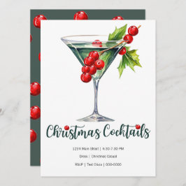 ガラスとベリーとホリデークリスマス シーズンカード