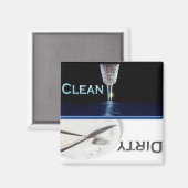 ガラスと皿のクリーンと汚れた食洗機 マグネット (正面/裏面)