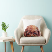 ガラスと赤茶色トイプードル クッション (椅子)