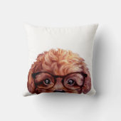 ガラスと赤茶色トイプードル クッション (裏面)