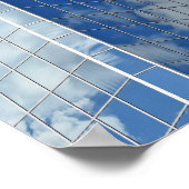 ガラスにおける雲反射超高層ビル ポスター (角)