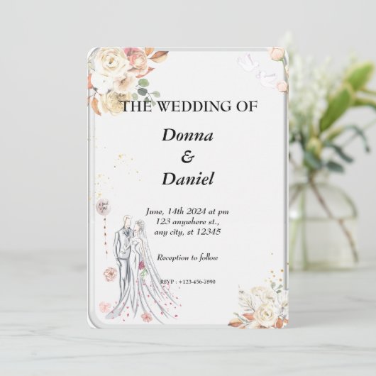 ガラスに印刷された招待状カード (スタンド正面)