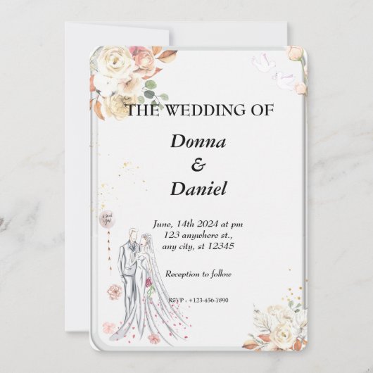 ガラスに印刷された招待状カード (正面)