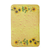 ガラスに水雨が降る黄色のひまわり バスマット (正面縦)