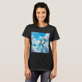 ガラスのある白いイルカ Tシャツ (正面フル)