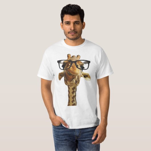 ガラスのおもしろTシャツのデザインのギフトのアイディアのgiraff Tシャツ (正面フル)
