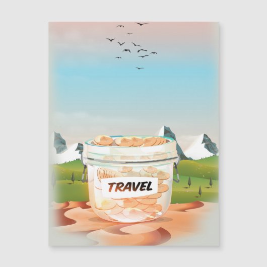 ガラスのお金旅行瓶 (正面)