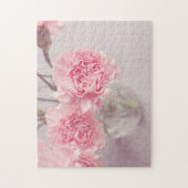 ガラスのかわいらし花瓶にピンクの牡丹 ジグソーパズル (縦)