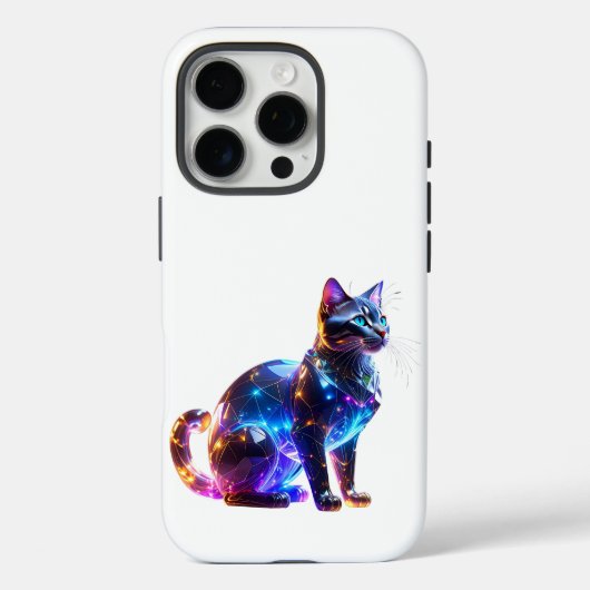 ガラスのようなカラフルな猫 Case-Mate iPhoneケース (裏面)