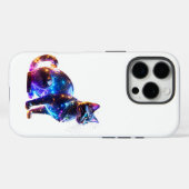 ガラスのようなカラフルな猫 Case-Mate iPhoneケース (裏面 (横))