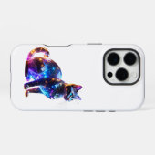 ガラスのようなカラフルな猫 iPhoneケース (裏面横)