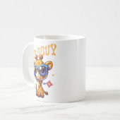 ガラスのような犬のかわいいキャラクターアート コーヒーマグカップ (正面左)
