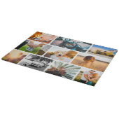 ガラスのカッティングボードあなたの10フォトコラージホワイト カッティングボード (角)