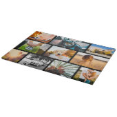 ガラスのカッティングボードあなたの10フォトコラージーブブラック カッティングボード (角)