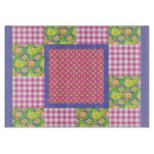 ガラスのカッティングボード：ピンクのPrimroses Polkas Ingham カッティングボード (正面)