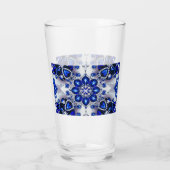 ガラスのカップ(青い白) タンブラーグラス (裏面)