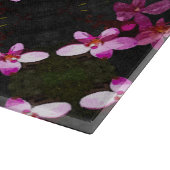 ガラスのキッチンカットボード – 紫の蘭 カッティングボード (角)