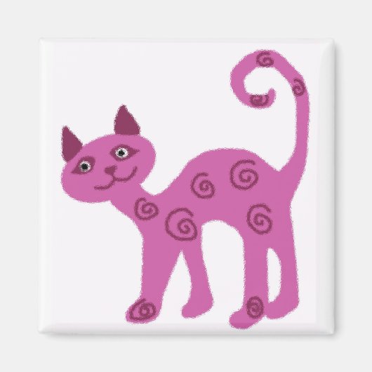 ガラスのキティ猫マグネット マグネット (正面)