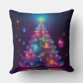 ガラスのクリスマスツリーとホリデーバルブ クッション (裏面)