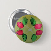 ガラスのクリスマスボール 緑のプレゼント 飾り 缶バッジ (正面&裏面)