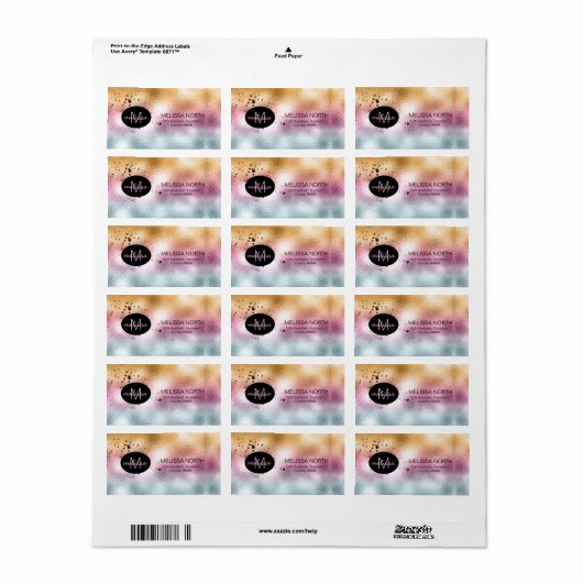 ガラスのグラデーションと(ばちゃばちゃ)跳ねるモノグラムピンクID444 ラベル (フルシート)