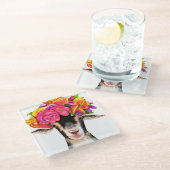 ガラスのコースターがヤギを密猟 ガラスコースター (アングル)