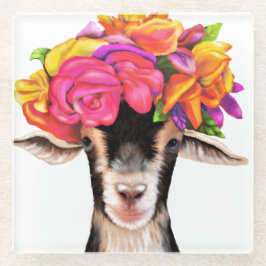 ガラスのコースターがヤギを密猟 ガラスコースター