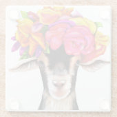 ガラスのコースターがヤギを密猟 ガラスコースター (裏面)