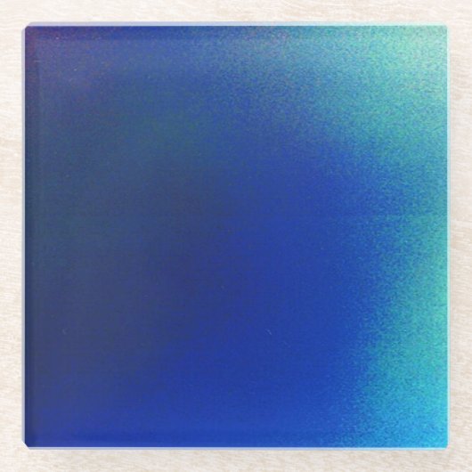 ガラスのコースターとブルーとターコイズデザイン ガラスコースター (正面)