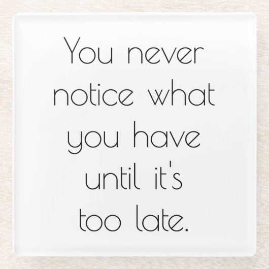 ガラスのコースターに気づかない ガラスコースター (正面)