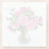 ガラスのコースターピンクのバラ ガラスコースター (裏面)