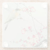 ガラスのコースター日本の：ウッドブロック：大原小村 ガラスコースター (裏面)