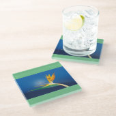 ガラスのコースター極楽鳥 ガラスコースター (アングル)