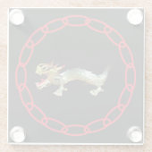 ガラスのコースター – ドラゴンとレッドチェーン ガラスコースター (裏面)