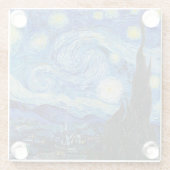 ガラスのコースター：ファンゴッホ：スターリーナイト ガラスコースター (裏面)