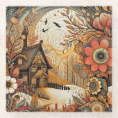 ガラスのコースター – フローラ庭師のキャビン ガラスコースター (正面)