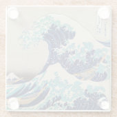 ガラスのコースター：北斎：波 ガラスコースター (裏面)