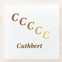 ガラスのコースター – 名前と階段文字（茶色）