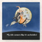 ガラスのコースター、魔女の甘い乗り ガラスコースター (正面)