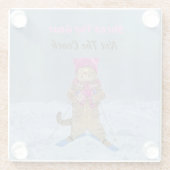 ガラスのコースター、Gnar Ski Catをshred ガラスコースター (裏面)
