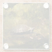 ガラスのコースター – Turtle on Log in Pond ガラスコースター (裏面)