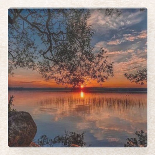 ガラスのサンセットコースター ガラスコースター (正面)