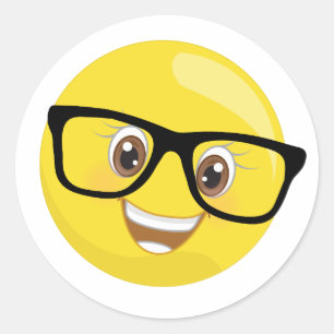 ガラスのステッカーとのEmoji ラウンドシール