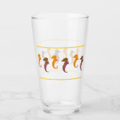 ガラスのタンブラー – オレンジと茶色のシーホース タンブラーグラス (裏面)