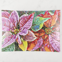 ガラスのトレイ – SGピンク/赤ポインセティアス